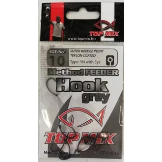Top Mix method feeder fekete 10-es füles szakállas horog